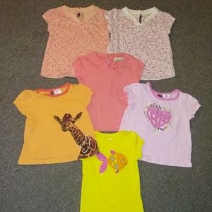 6-baby girls tees sz 12 mos